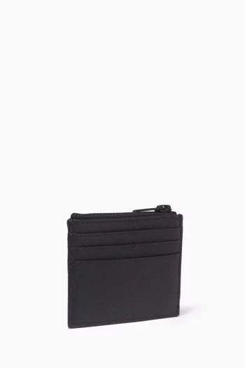 Zip Card Holder in Saffiano Leather 