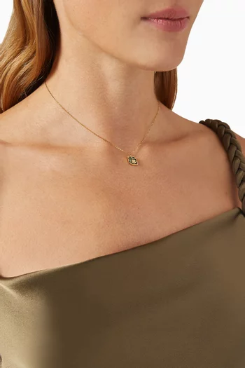 Christmas Gift Box Double-sided Pendant Necklace in 18kt Yellow Gold