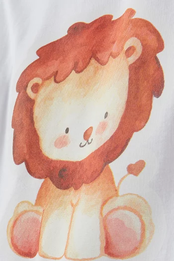 Lion Print T-shirt in Cotton