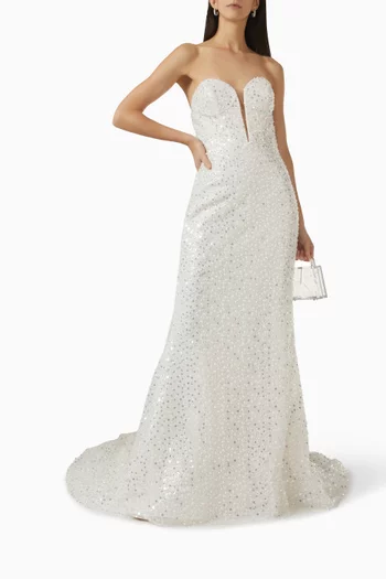 فستان زفاف فيريرا مطرز بالترتر