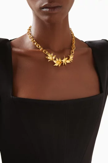 Guzmania Chain Necklace in 24kt Gold-plated Brass