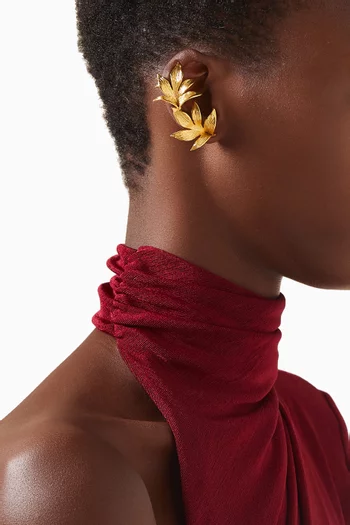 Guzmania Crescendo Earrings in 24kt Gold-plated Brass