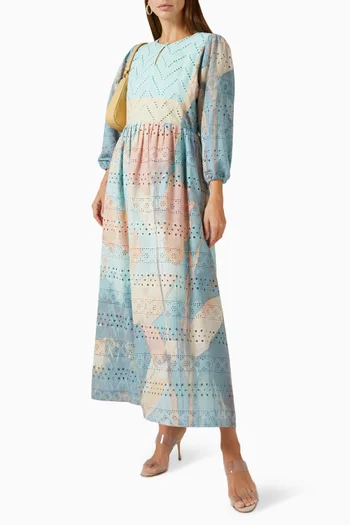 Long-sleeve Maxi Dress in Cotton