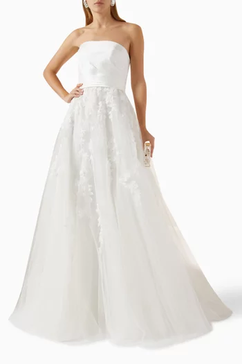 فستان زفاف استريد تول مطرز