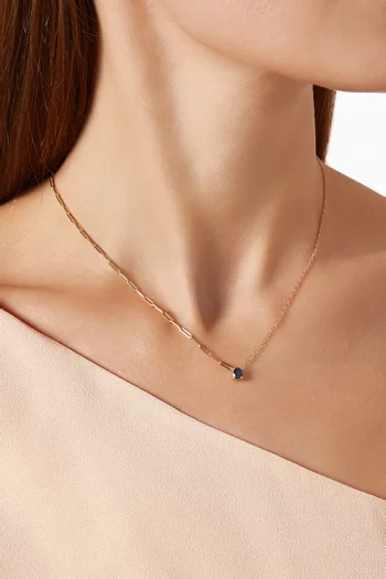 Collier Solitare Sapphire Necklace in 18kt Gold