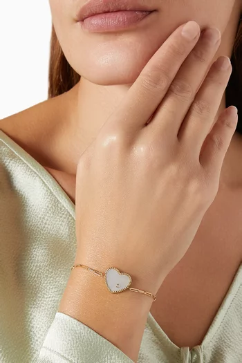 Solitaire Diamond & Mother of Pearl Bracelet in 18kt Gold