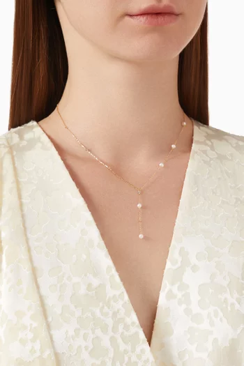 Ariana Lariat Necklace in 18kt Gold