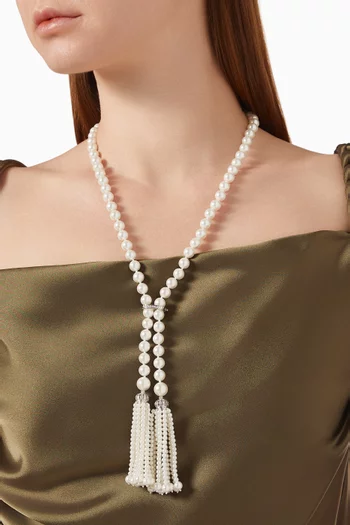 Hessa Tassel Pearl Necklace