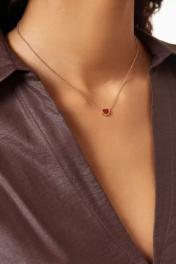 My Happy Hearts Carnelian Necklace in 18kt Rose Gold