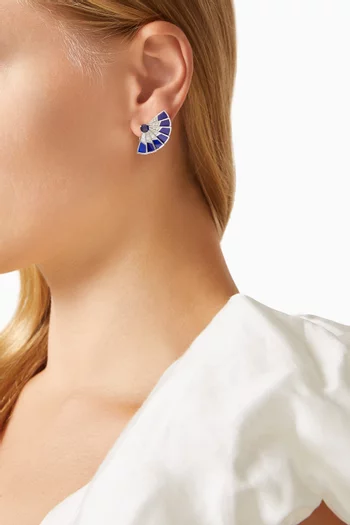 Fanfare Symphony Sapphire & Diamond Earrings in 18kt White Gold