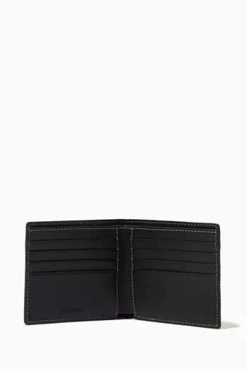 Bifold Wallet in Exaggerated Check E-canvas & Leather