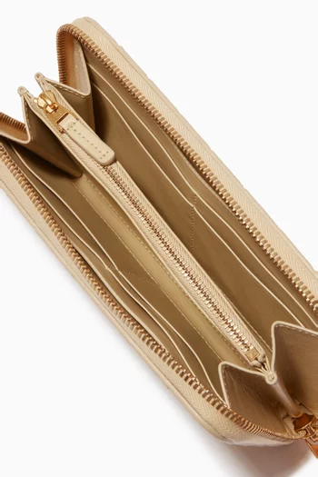Zip Around Wallet in Intrecciato Leather