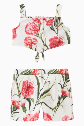 Carnation Print Shorts in Cotton