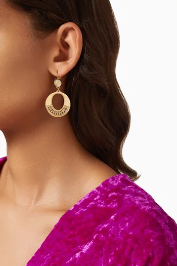 Hammered Sleeper Earrings in 18kt Gold-plated Metal