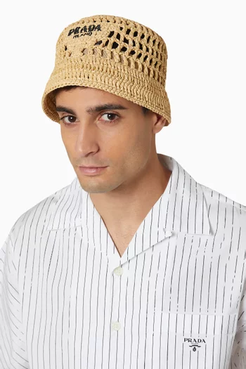 قبعة باكيت بشعار الماركة فيسكوز خوص