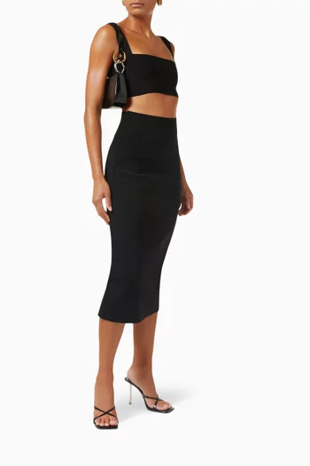 High-waist Midi Skirt in Compact-knit