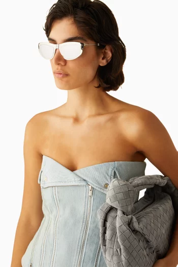 نظارة شمسية قابلة للطيّ بتصميم عين القطة معدن
