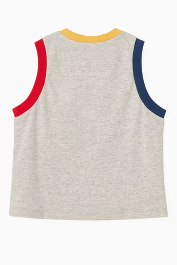 Alphabet Embroidered Vest in Cotton-blend