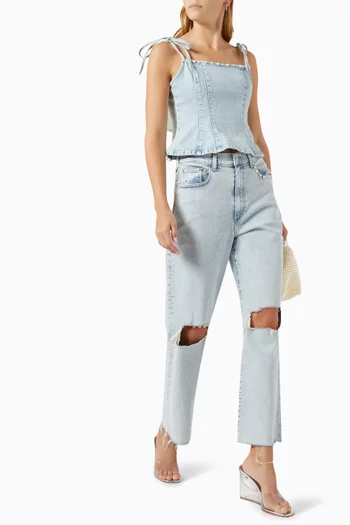 Mia Relaxed Straight-leg Jeans in Stretch Denim