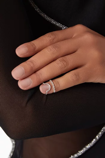 Diamond Nail Ring in 18kt White Gold