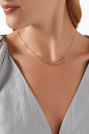 Unicorn Trail Tennis Necklace in 14kt Yellow Gold