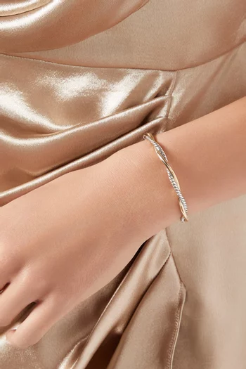 Petite Infinity Bracelet with 14kt Yellow Gold in Sterling Silver
