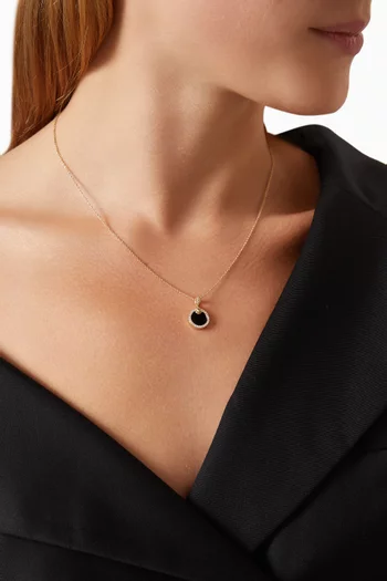 Petite DY Elements® Diamonds & Onyx Necklace in 18kt Gold