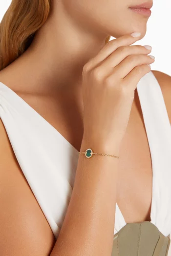 Petite DY Elements® Diamonds & Malachite Bracelet in 18kt Gold