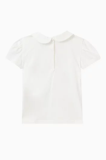 Embroidered Collared T-shirt in Jersey