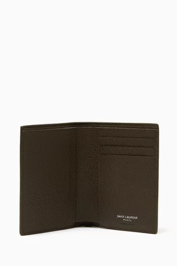 Tiny Monogram Credit Card Wallet in Graine Leather