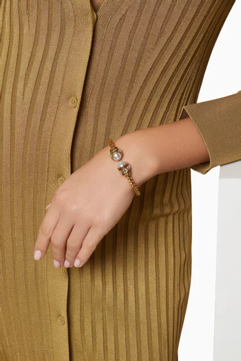Perla Pearl Cuff Bracelet in Gold-plated Brass