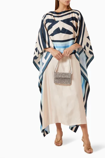 Albertine Long Scarf Maxi Dress in Silk-twill