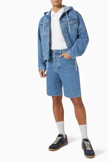 Hooded Denim Jacket in Cotton
