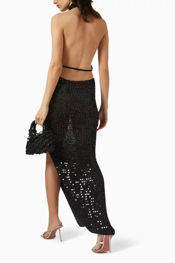 Bellico Sequinned Maxi Dress in Knit