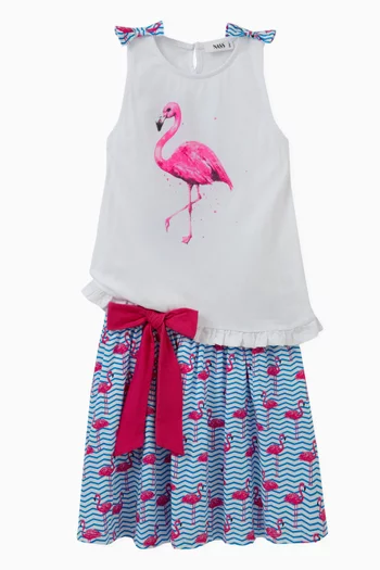 Flamingo Sleeveless Tank Top in Cotton