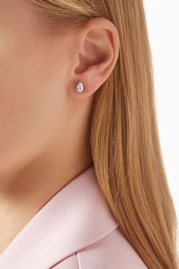 Pear Diamond Stud Earrings in 18kt White Gold
