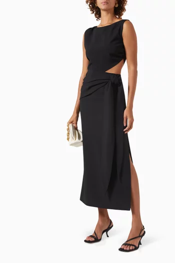 Eves Cut-out Midi Dress in Stretch-suiting