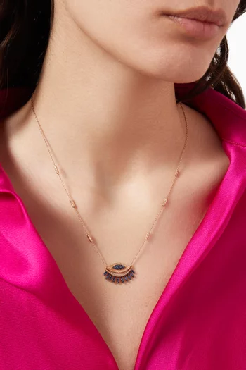 Raia Sapphire Necklace in 14kt Rose Gold