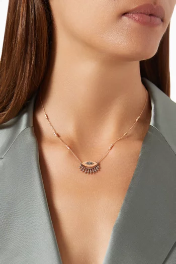 Raia Champagne Diamond Necklace in 14kt Rose Gold