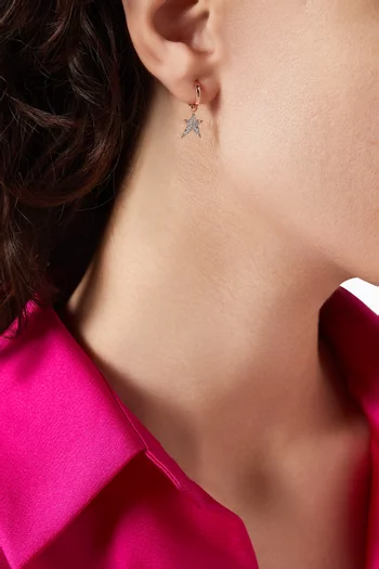 Maxi Pavé Struck Star Diamond Single Earring in 14kt Rose Gold