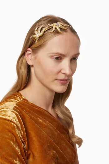 Sirena Crystal Headband in 24kt Gold-plated Bronze