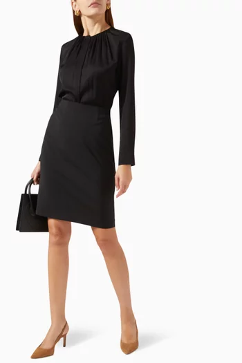 Vileah Slim-fit Pencil Skirt in Virgin Wool