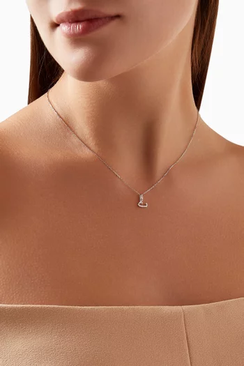 Arabic Letter T ت Diamond Necklace in 18kt White Gold