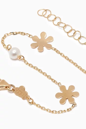 The Flowers & Pearls Bracelet in 18kt Yellow Gold