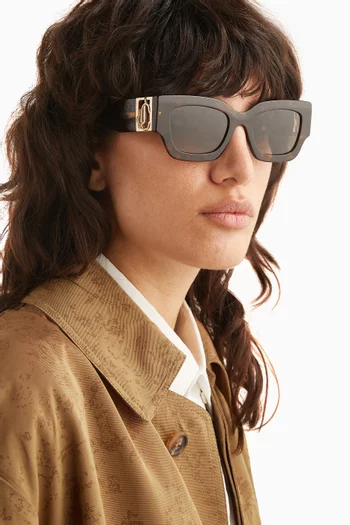 Nena Rectangular Frame Sunglasses in Acetate