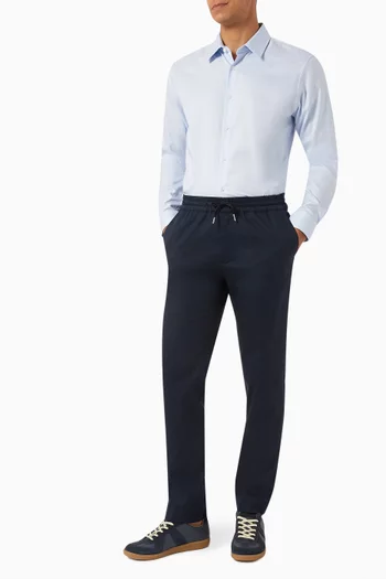 Straight-leg Trousers in Cotton Blend