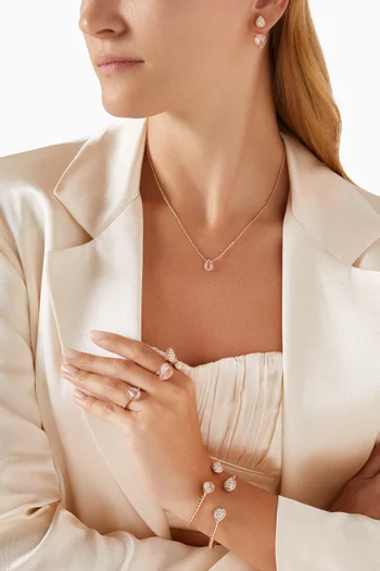 Serpent Bohème Diamond XS Motif Pink Quartz Pendant Necklace in 18kt Rose Gold