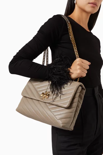 Kira Convertible Quilted Shoulder Bag in Leather