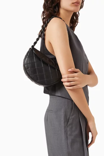 Mini Fleming Crescent Shoulder Bag in Leather