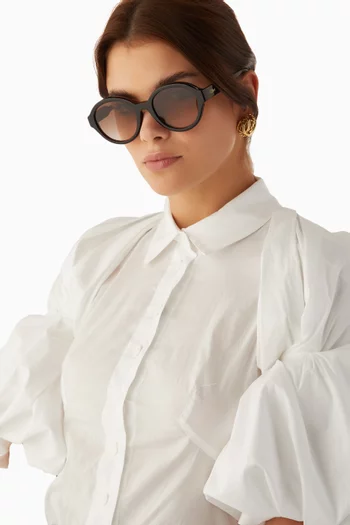 Xena Round Sunglasses in Lower-impact Acetate